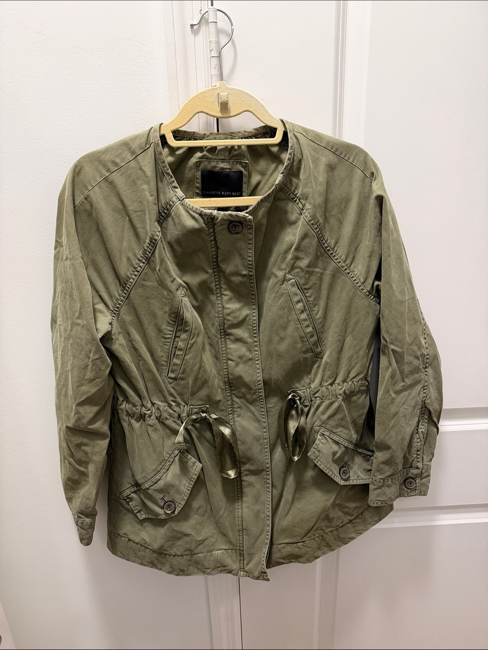 Banana Republic Olive Green Utility Jacket with Drawstring